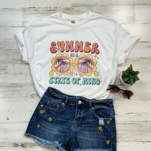 Summer State of Mind Women’s Large White T-Shirt Short Sleeve